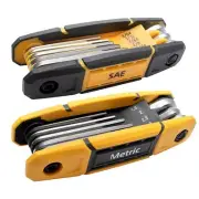 17pcs Folding Allen Wrench Set | Metric & Standard SAE - Key Tool 2 Pack Port...
