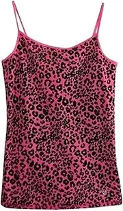 [MANGMAO] Striped Cropped Top Y2k Leopard Print Spaghetti Strap Tops Emo Grunge 2000s Cheetah Top Women Vintage Camisole