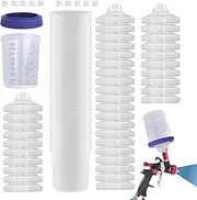 Paint Mixing Cups with Lids, Paint Measuring Cups, Portable Car Spray Paint Mixing Cups 50pcs - Paint Sprayer Set