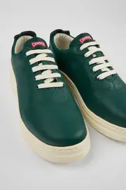 Runner Up Green leather sneakers for women