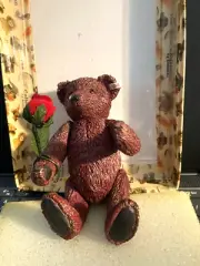 Steiff Dew Drop Rose Porcelain Jointed Bear by Enesco
