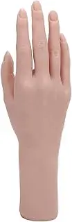Realistic Silicone Female Hand, Silicone Left Hand or Right Hand Fake Hand, Bendable and Reusable Acrylic Nail Mannequin Hands for Jewelry Display Nail Art Practice Watch Display