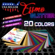 20pcs 20 Colors Glitter Heat Transfer Vinyl 12"x10" T-Shirt HTV Bundle Pack Set