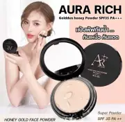 AURA RICH Honey Gold Collagen Face Powder Oil Control Waterproof SPF35 PA++ 15g