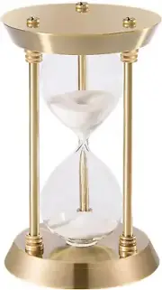 Sand Timer 5 Minute Hourglass,5.1 Inch Small Sand Clock Antique Brass Sand Watch