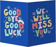 Large Farewell Greeting Card, 17.32x11.02 Inch Funny Coworker Leaving Card with Envelope Retirement Farewell Gift Cards Good Bye Card for Men Women (Blue)