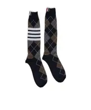argyle intarsia-knit socks One size Black
