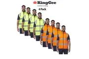 KingGee Mens 4 Pack Reflective Spliced Pockets Insulated Safety Vest K55031