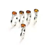 WHOLESALE 5PC 925 SOLID STERLING SILVER YELLOW TOURMALINE RING LOT K848