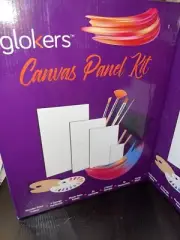 Canvas Panels Painting Kit Art Supplies Includes Palette Sponge Brushes