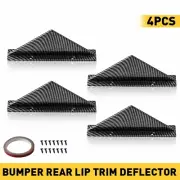 1/2set Carbon Fiber Car Rear Bumper Diffuser Shark Fin Curved Spoiler Lip Wing D
