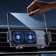 DICMKY Wireless Car Charger for Samsung Galaxy Z Fold 6 5 4 3 2, Rotatable Dual Coils Fast Charging Phone Holder for Pixel 9 Pro Car Mount, Air Vent Cell Phone Mount for Galaxy Z Fold Accessories
