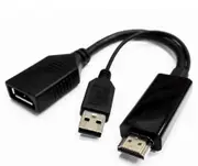 8WARE HDMI to DisplayPort DP Male to Female with USB for power Adapter Cable