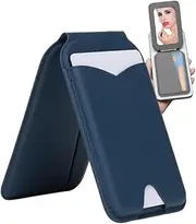 Mag-Safe Wallet with Mirror & Stand, Strong Magnetic Hold, RFID Blocking Card Holder, Magnetic Card Wallet for Mag-Safe iPhones, Slim MagSafe Accessory for iPhone case., Navy, 4inch, Modern