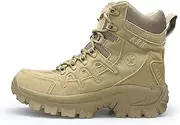[xinghaikuajing] New Large-Size Military Boots High-Help Outdoor Hiking Combat Boots Breathable Men's Tactical Boots 41 Sand