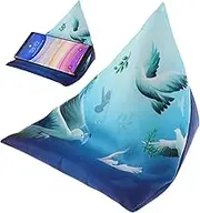 WHAMVOX 1Pc Multi Angle Soft Pillow Reading Bracket Stylish Mobile Phone Tablet Reading Stand for Home Use Blue Pigeon Pattern Household Reading Holder