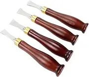 4pcs Leather Creaser Tool Leather Edge Crimper Shallow Slot Edge Linear Edge Device, Edge Creaser Stainless Steel Leather Crimoping Tool 1.0mm, 1.5mm, 2.0mm, 2.5mm