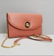 COCCINELLE LEATHER FLAP SHOULDER BAG WALLET PURSE CLUTCH DETACHABLE LONG STRAP