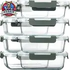 8 Pack 30oz Glass Meal Prep Containers, Airtight, BPA-Free, Microwave Safe