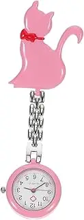 [Holibanna] 1 PC Pocket Watch Clip on Watch Looks Cat Fob Watch Clip Nurse Watch Smart Watches for Women Magnetic Fob Watch Clip Watch Fob Watches Pink Ordinary Glass Mirror