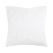 Bambury French Flax Linen Quilted Ivory European Pillow Sham