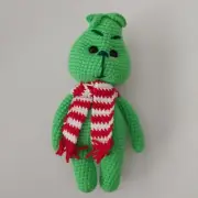 Amigurumi Doll Handmade Crochet Knit Stuffed Animal Decoration Dr Seuss Grinch