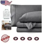 Ultra-Soft Heathered Grey Split King Sheet Set - 1800 TC for Luxurious Comfort