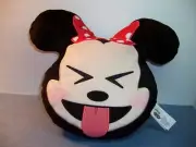 Disney Emoji Plush Minnie Mouse Eye Squint Pillow 10” Stuffed Toy - NEW