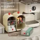 PP Transparent Showcase 2 Layer Storage Container Teas Bag Storage Box Pantry