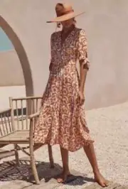 MISTER ZIMI Dress Size 14 US 10 Saskia Petal Floral Print Midi NWT Summer Resort