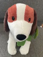 Starbucks Coffee 7" Plush Beagle Puppy Dog Green Scarf Holiday Winter