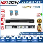 Hikvision 8CH 4K NVR Box DS-7608NI-K2/8P 2SATA 12MP Network Video Recorder HDD