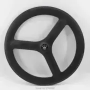 700C Full Carbon Fixed Gear Track Road Bike Wheel 3 Spokes Tubular Rim Matt UD