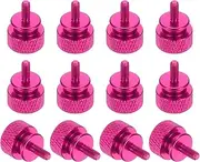 uxcell 12 Pcs M3x7mm Knurled Thumb Screw Computer Case Threaded Hand Tighten Screws Aluminum Alloy for PC Case, Rose Red