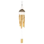 1-Pack Bamboo Wind Chimes, 26 Inch Wood Wind Chimes for Outside [Wood Color]