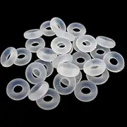 GBSTORE 100 Pcs Stop Beads Inserts Silicone Rubber Donut Spacers Compatible for Use Alone or with Clip Lock Spacer Charm2mm by 6mm