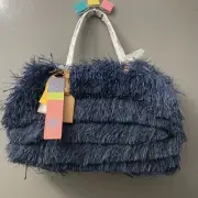 Tory Burch Tory Burch Straw Handle Bag Blue w/Tags
