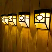 Solar Wall Light 4Pcs Solar Wall Lamp Garden Fence Light Outdoor Decor Solar Powered Night Light -Warm