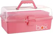 Cabilock 1pc Box Home Medicine Box Case Medicine Storage Containers Portable Toolbox Containers with Lids Portable Medicine Case Pink Locker Tool Case Multi-Layer Nail Box Plastic
