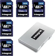 Integral 16GB SD Card 5-Pack High Speed Memory SDHC Up to 100MB/s V10 UHS U1