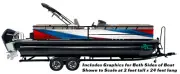 Red White Blue American Dotted Graphic Kit Decal Fishing Boat Wrap Pontoon Vinyl