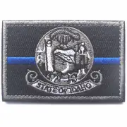 VELCRO® BRAND Fastener Morale HOOK PATCH State of Idaho Thin BLUE LINE 3x2"