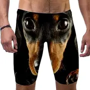 [VBFOFBV] Men's Printed Jammer Swimsuit Swim Shorts, Dog Animal Black Dachshund