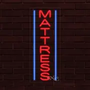 NEW "MATTRESS" w/BORDER VERTICAL 30x12x1 INCH LED FLEX WINDOW INDOOR SIGN 31590