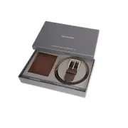 2pc Van Heusen Men's Wallet & Buckle Belt Reversible Billfold Holder Set Brown