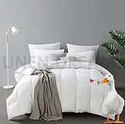 200GSM White Duck Down Feather Summer Quilt Doona Duvet Blanket (King)
