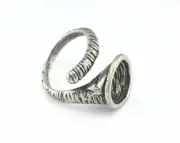 Tornado Ring Antique Silver Plated Brass 18mm 8US inner size Adjustable 2831