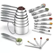 Measuring Cups and Magnetic Measuring Spoons Set, Wildone Stainless Steel 8 M...