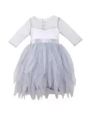 Children’s Dress: Girls Silver Grey Dewdrop Dress by Luna Luna Collection