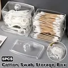 Clear Acrylic Cotton Swab Storage Makeup Organiser Case Cosmetic Holder Box AU